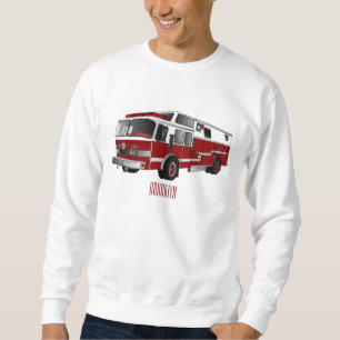 Fire engine cartoon illustration sweatshirt