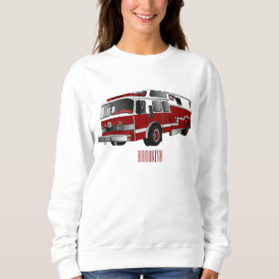 Fire engine cartoon illustration sweatshirt