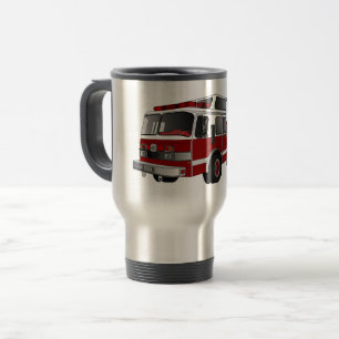 Fire engine cartoon illustration travel mug