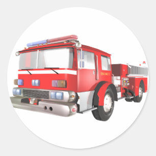 Fire Engine Classic Round Sticker