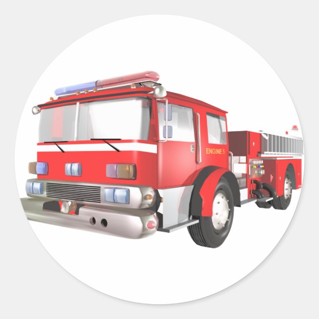 Fire Engine Classic Round Sticker (Front)