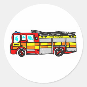 Fire Engine Classic Round Sticker