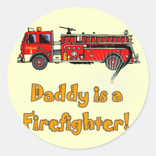Fire Engine Daddy Firefighter T-shirts and Gifts Classic Round Sticker