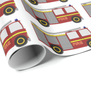 Fire Engine Design Wrapping Paper