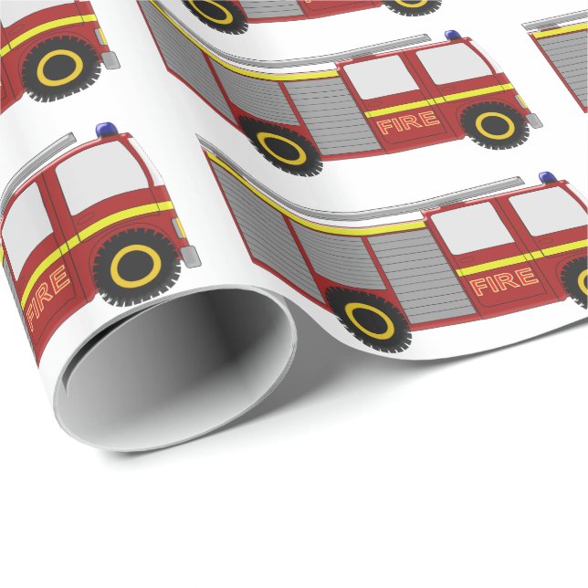 Fire Engine Design Wrapping Paper (Roll Corner)