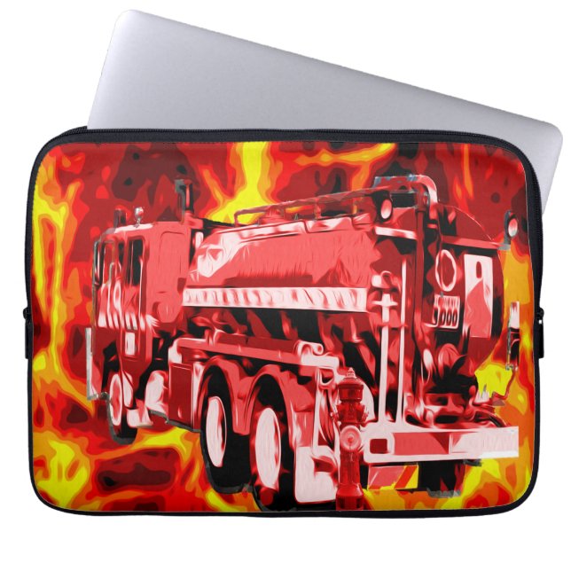 Fire Engine Fire Storm, Laptop Sleeve (Front)
