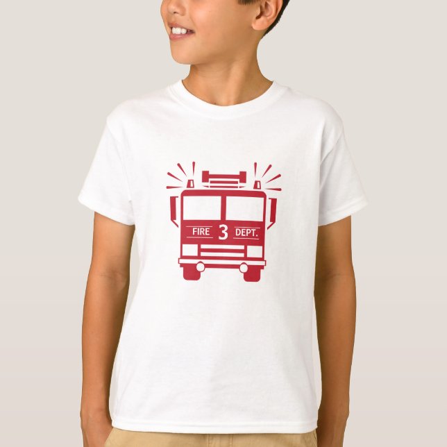 Fire Engine | Fire Truck Kids Birthday Shirt (Front)