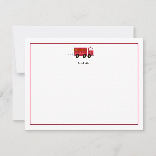 Fire Engine Flat Note Card (Front)