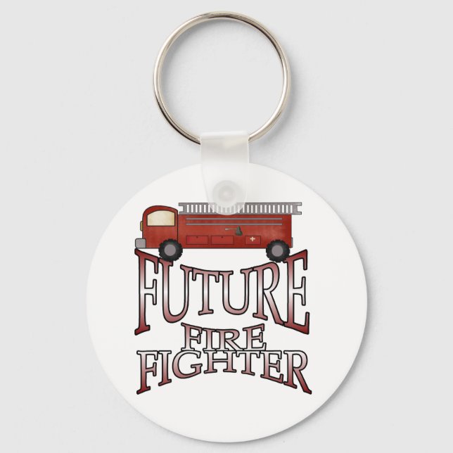 Fire Engine Future Firefighter T-shirts and Gifts Key Ring (Front)