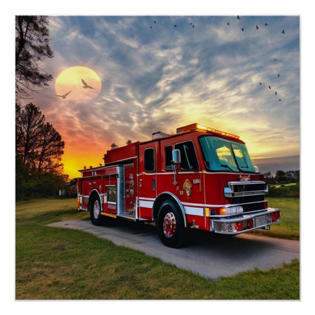Fire Engine Glossy Poster (Front)