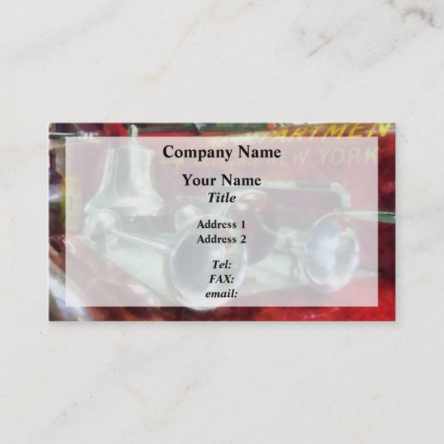 Fire Engine Horns and Bell Business Card (Front)