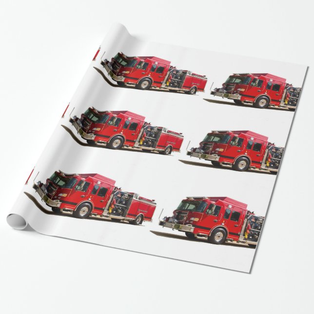 Fire Engine image for Glossy-Wrapping-Paper Wrapping Paper (Unrolled)