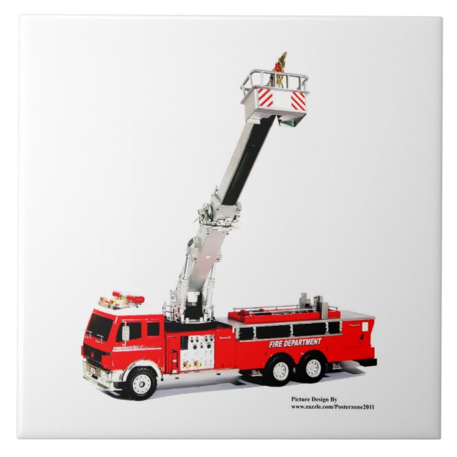 Fire Engine image for Large-Ceramic-Photo-Tile Tile (Front)