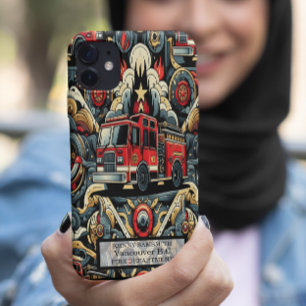 Fire Engine In A World of Gear iPhone 15 Pro Max Case