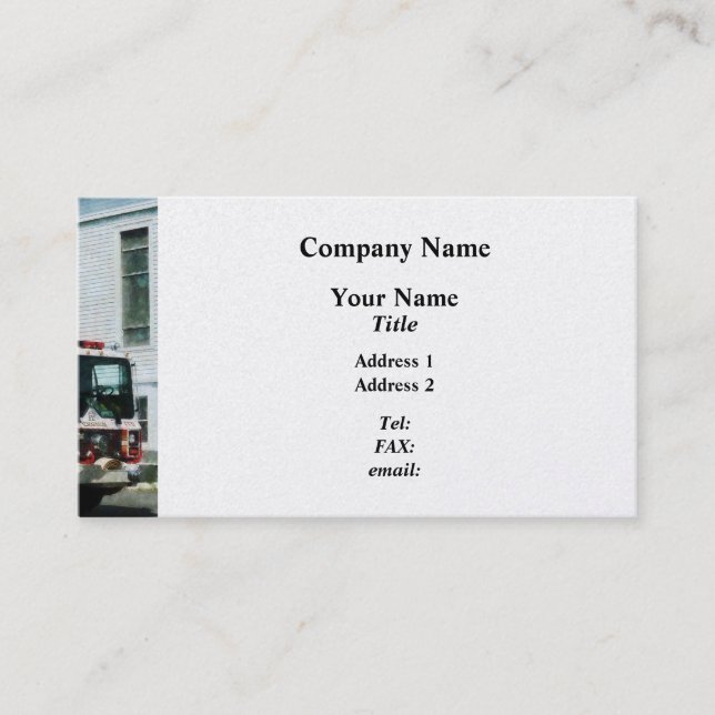 Fire Engine in Front of Fire Station  - Platinum Business Card (Front)