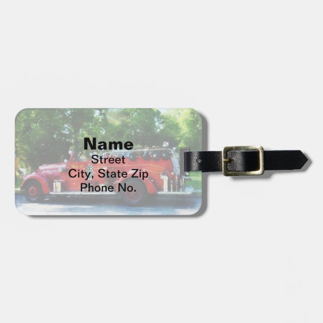 Fire Engine Luggage Tag (Front Horizontal)