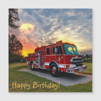 Fire Engine Magnetic Card
