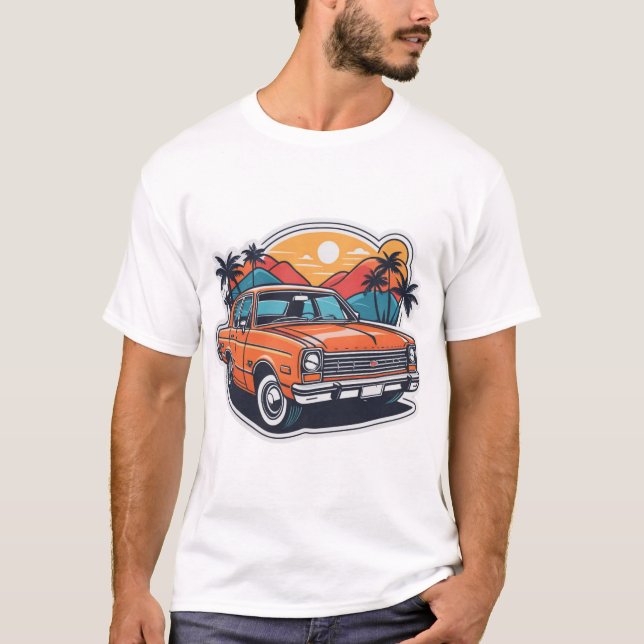 Fire Engine Orange Car T-Shirt (Front)