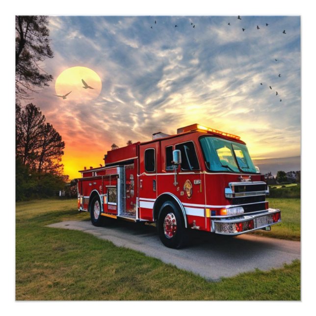 Fire Engine Photo Enlargement Print (Front)