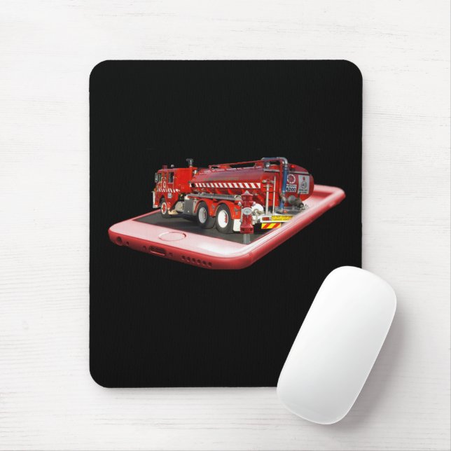 Fire Engine Popout Art,  Mouse Mat (With Mouse)