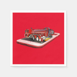 Fire Engine Popout Art, Paper Napkins