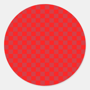 Fire Engine Red and Red Chequered Vintage Classic Round Sticker