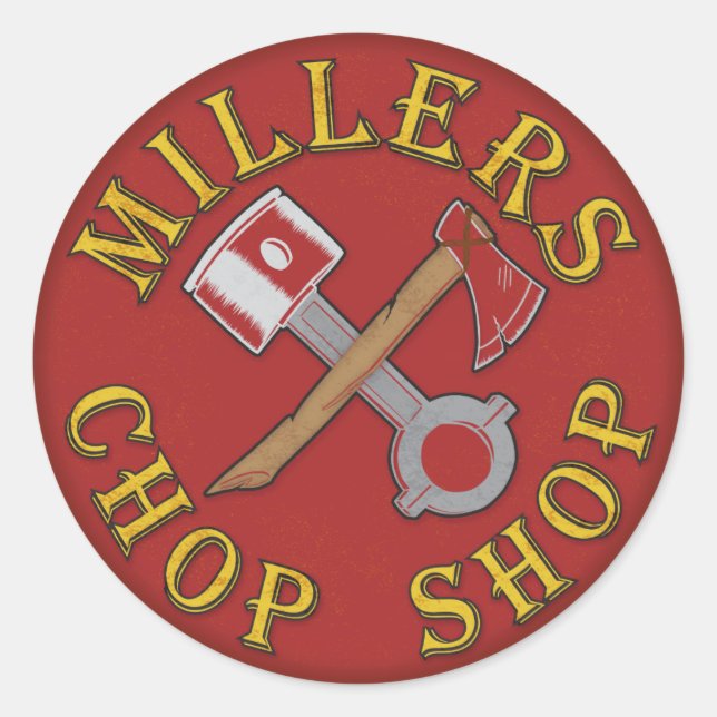 Fire Engine Red Logo Classic Round Sticker (Front)