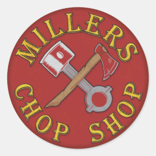 Fire Engine Red Logo Classic Round Sticker