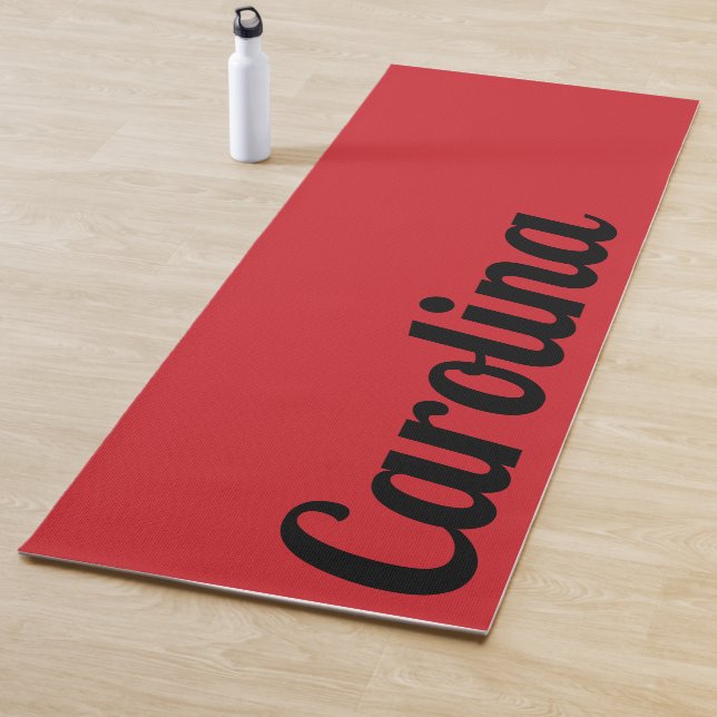 Fire Engine Red Modern Name | Stylish Simple Yoga Mat (In Situ)