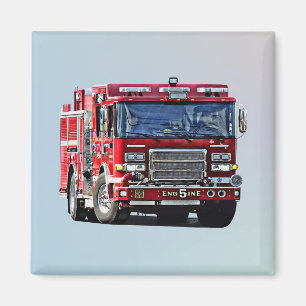 Fire Engine Turning the Corner Magnet