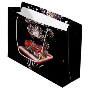Fire Engine With Fire Works, Large Gift Bag