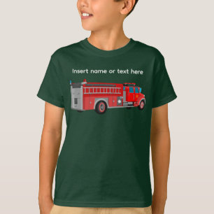 Fire Engine with Name T-Shirt