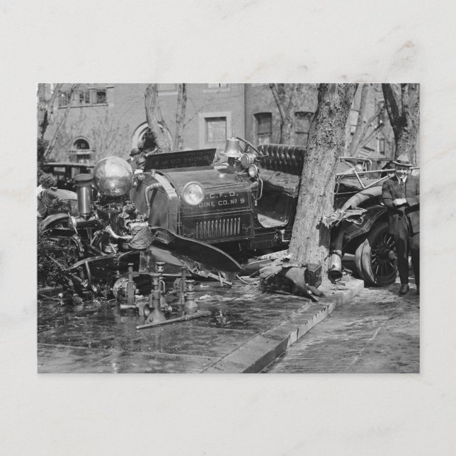 Fire Engine Wreck, 1922 Postcard (Front)