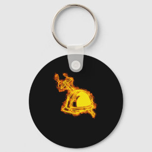 Fire Engineer Flames Pickaxe Protective Helmet Key Ring