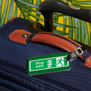 Fire Exit Safety Sign Emergency Evacuation Luggage Tag