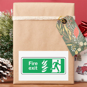 Fire Exit Safety Sign Emergency Evacuation Rectangular Sticker
