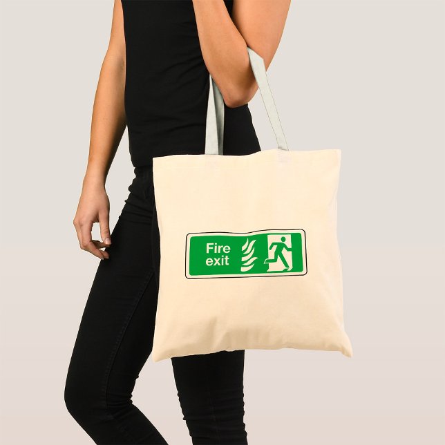 Fire Exit Safety Sign Emergency Evacuation Tote Bag (Creator Uploaded)