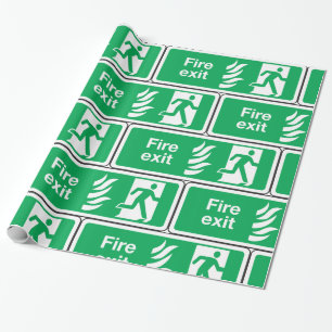 Fire Exit Sign Wrapping Paper