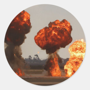 Fire Explosions Classic Round Sticker