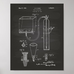 Fire Extinguisher 1930 Patent Art - Chalkboard Poster
