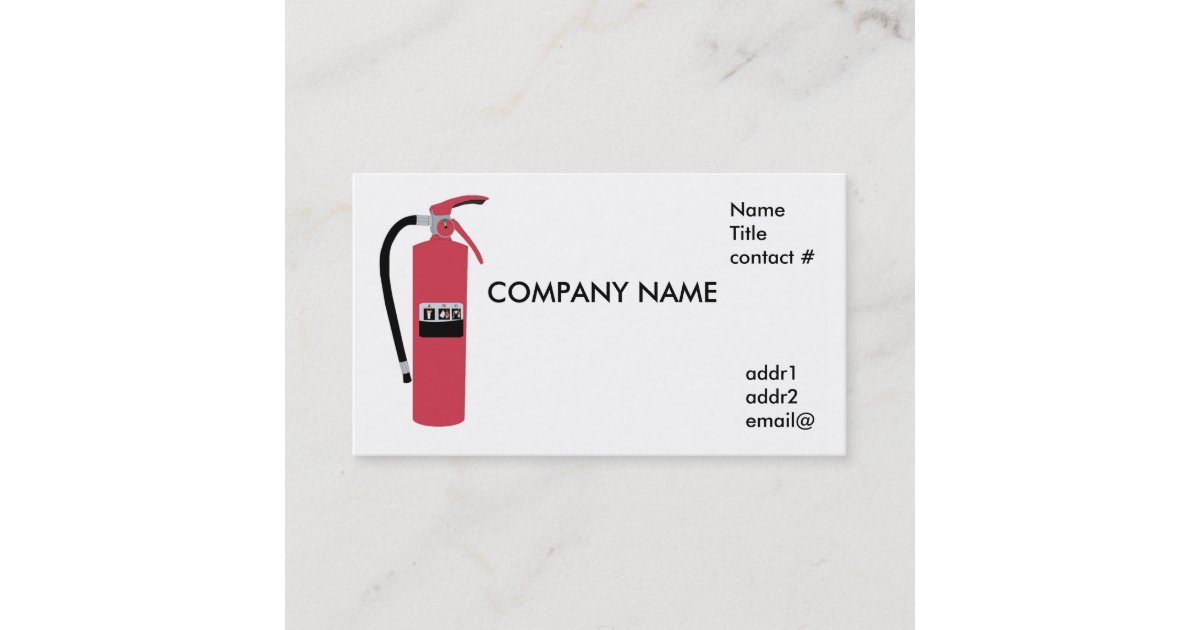 fire extinguisher business card Zazzle