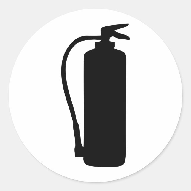 fire extinguisher classic round sticker (Front)