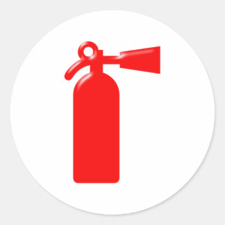 fire extinguisher classic round sticker
