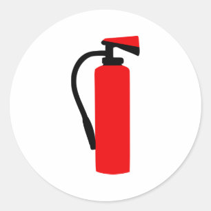 Fire extinguisher classic round sticker