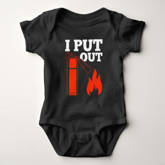 Fire extinguisher Fireman Funny Firefighter Quote Baby Bodysuit (Front)