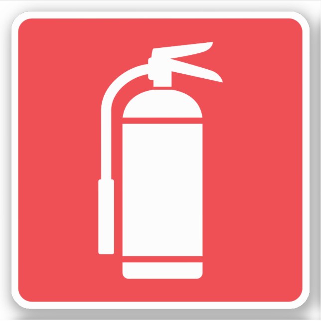 Fire extinguisher symbol, white on red (Front)
