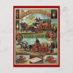Fire Extinguishers and Chemical Engines Postcard