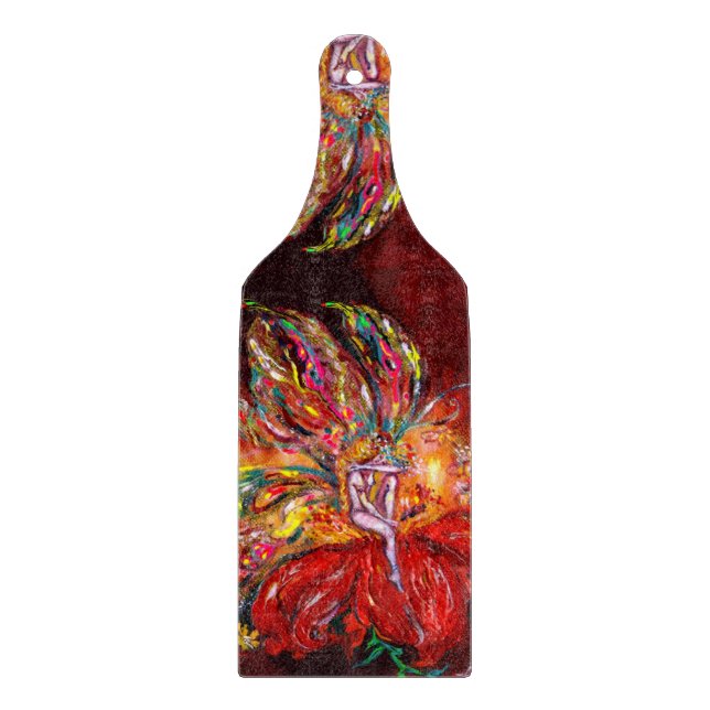 FIRE FAIRY IN RED FANTASY CUTTING BOARD (Front)
