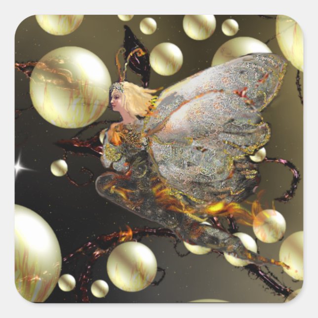 Fire Fairy! Square Sticker (Front)