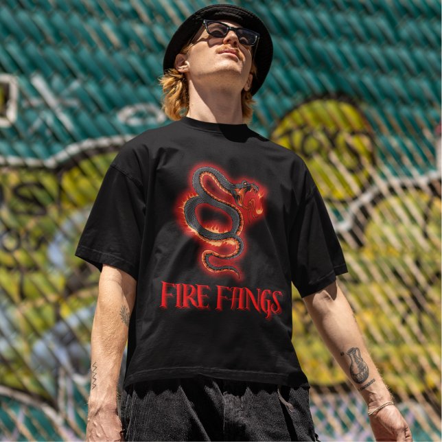 Fire Fangs Snake Men's Graphic Tee  (Creator Uploaded)
